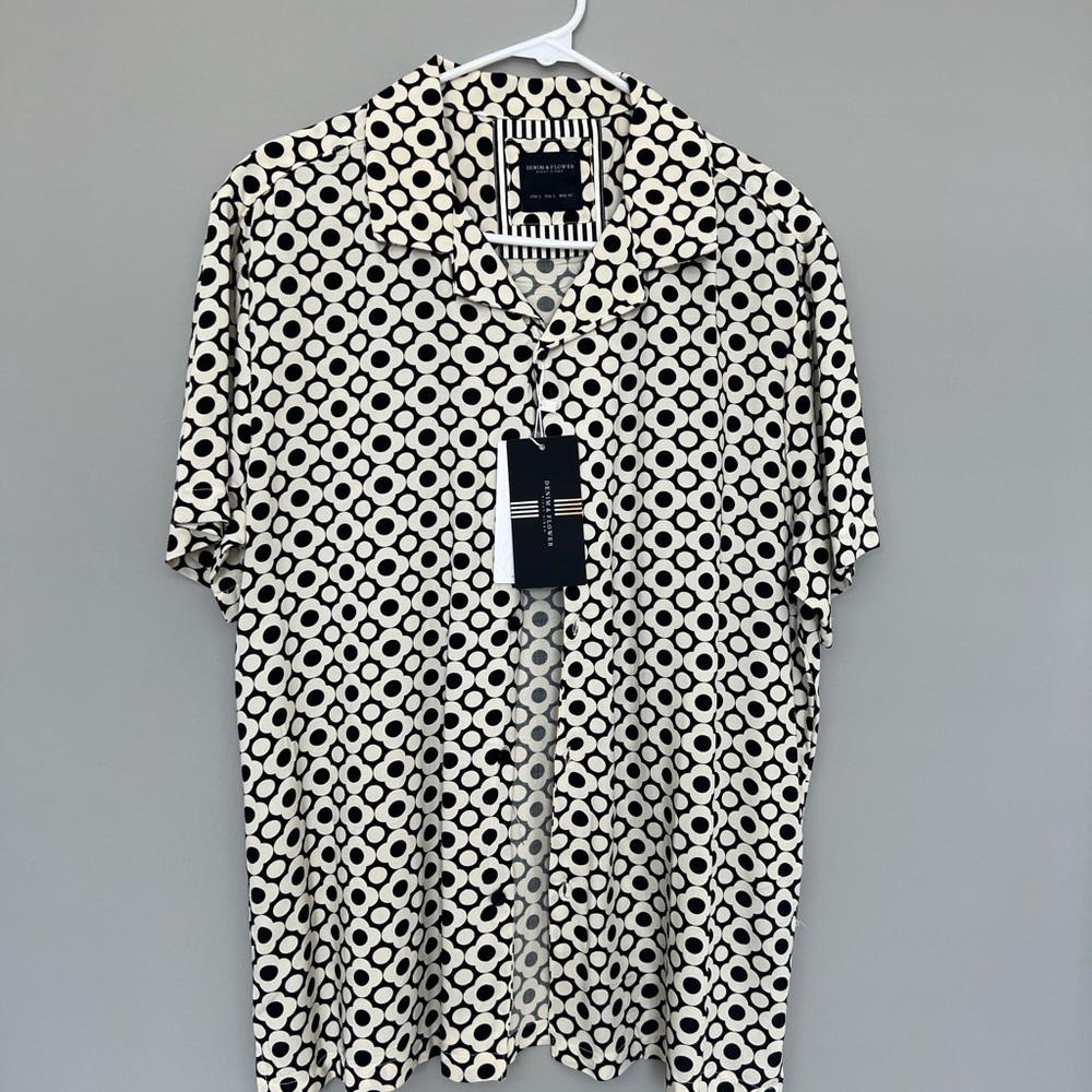 Stylish Black and White Patterned Men's Shirt